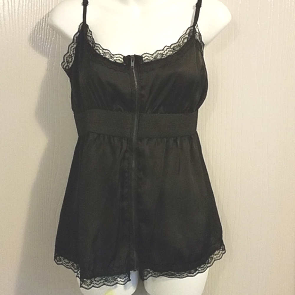 NEW Sexy zip front ladies blouse sz L